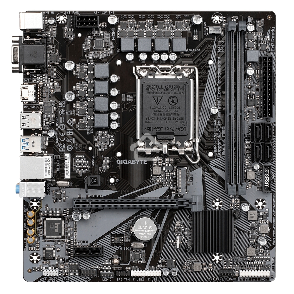 Материнская плата Gigabyte H610M H V2, LGA 1700, Intel H610, 2xDDR5, 4xSATA, 1xM.2, 1xPCIe 4.0 x16, 1xPCIe x1, 1xHDMI, 1xVGA, 1x 1Gb LAN, 2xUSB-A 3.2 Gen 1, 4xUSB-A 2.0, 3x 3.5 мм, 7.1, mATX