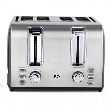 Тостер BQ T2001 Steel-Black, Мощность 1500 Вт, 7 степеней поджаривания, Функция подогрева, разморозки и 