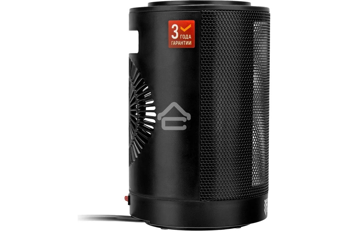 Тепловентилятор керамический Denzel DTFC-1200S, черный, 600/1200 Вт, 12 м2, 3 режима, термостат