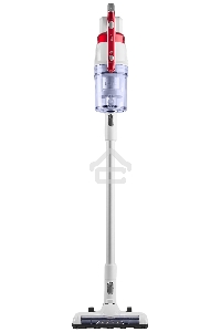 Пылесос вертикальный/ручной H-Clean HVC 102 SE белый/красный, питание от аккумулятора, 100 Вт, уборка сухая, пылесборник 0.65 л, работа от АКБ max 45 мин
