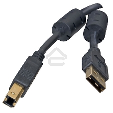 Кабель 5bites UC5010-018A USB2.0, AM/BM, зол.разъемы, ферр.кольца, 1.8м., черный