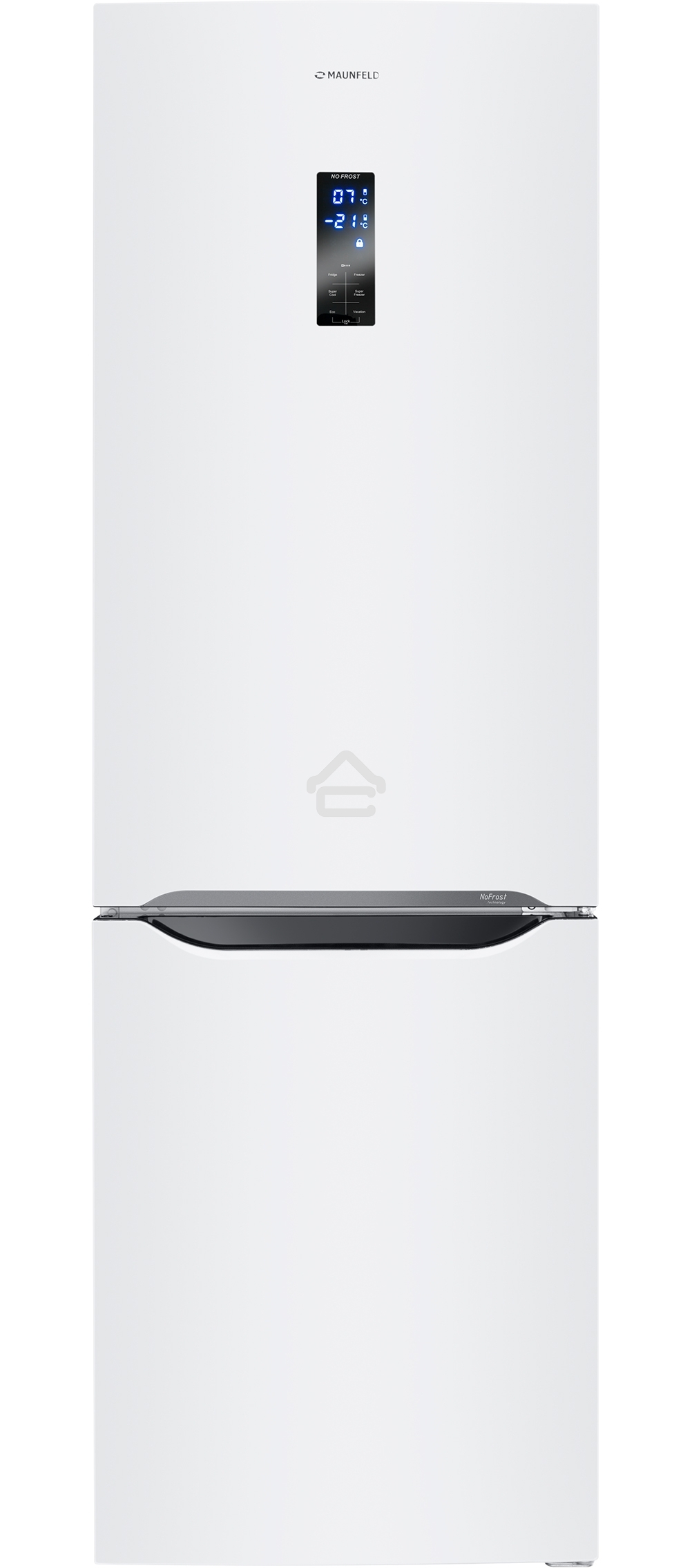 Холодильник-морозильник Maunfeld MFF187NFIW10 с инвертором белый двухкамерный 232/98 л морозилка снизу, No Frost