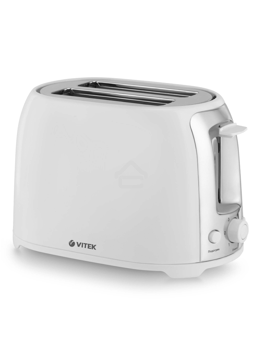 Тостер Vitek VT-1582 W белый (белый, 750 Вт, 2 отделения, механическое управление)