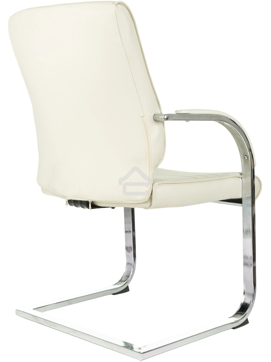 Кресло офисное Бюрократ T-8010-LOW-V/IVORY слоновая кость, искусственная кожа, на полозьях