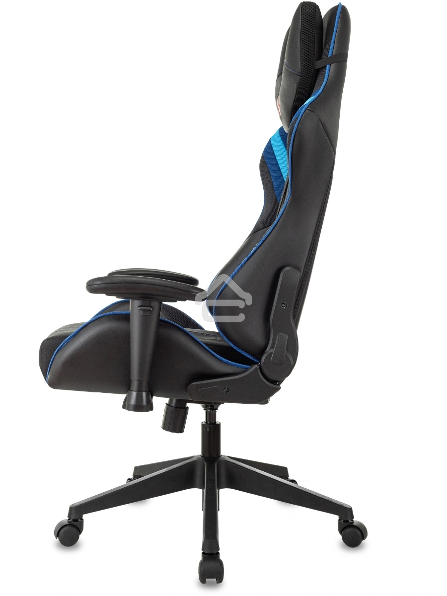 Кресло игровое Бюрократ VIKING 4 AERO BLUE черный/синий, искусст.кожа/ткань, две подушки