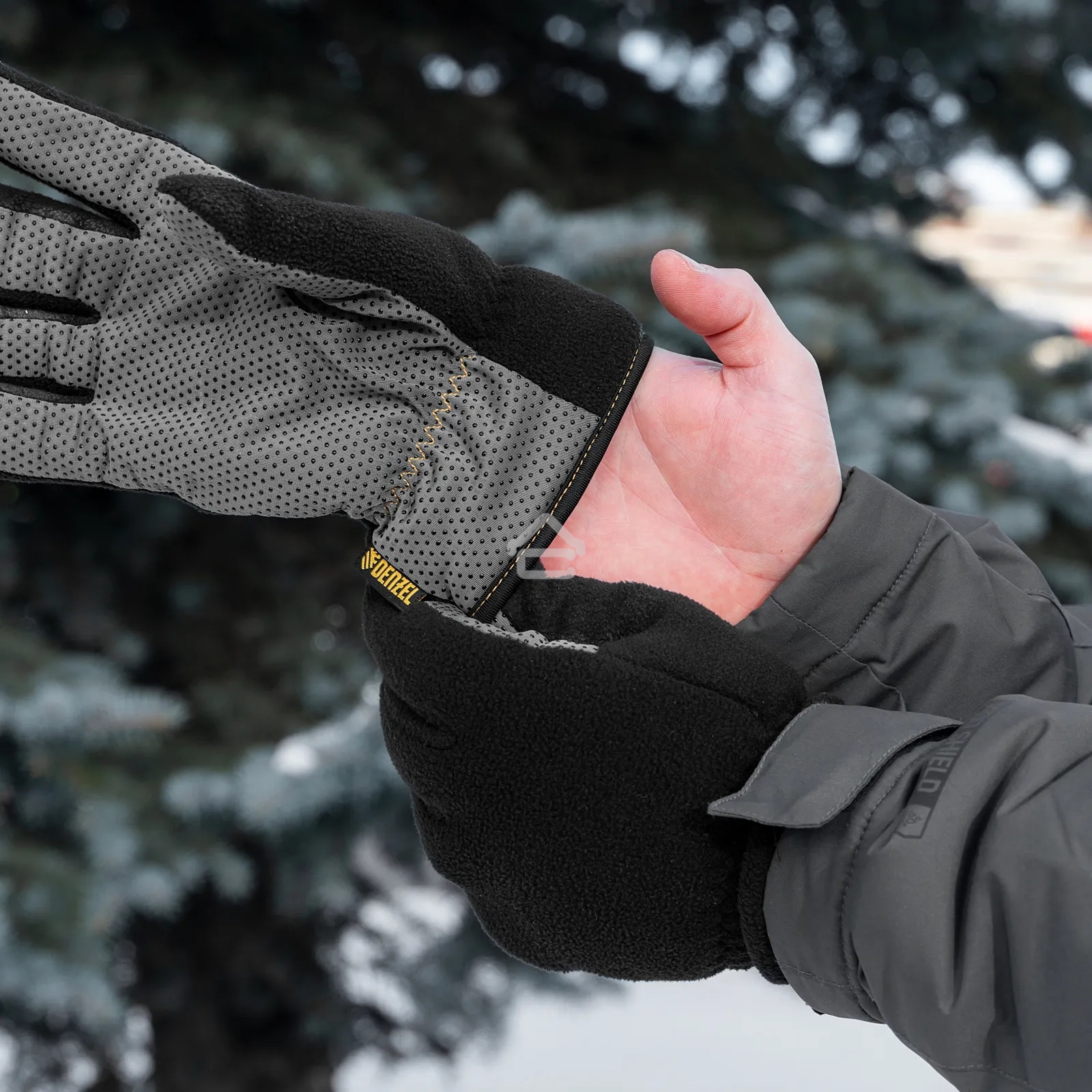 Перчатки универсальные Denzel 68096 двойные, ПВХ нанесение, размер 9