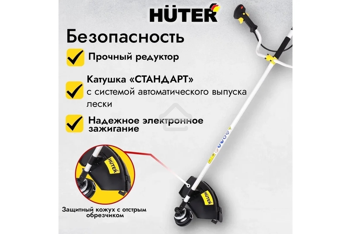 Триммер бензиновый Huter GGT-1900T 1900Вт 2.5л.с. реж.эл.: леска