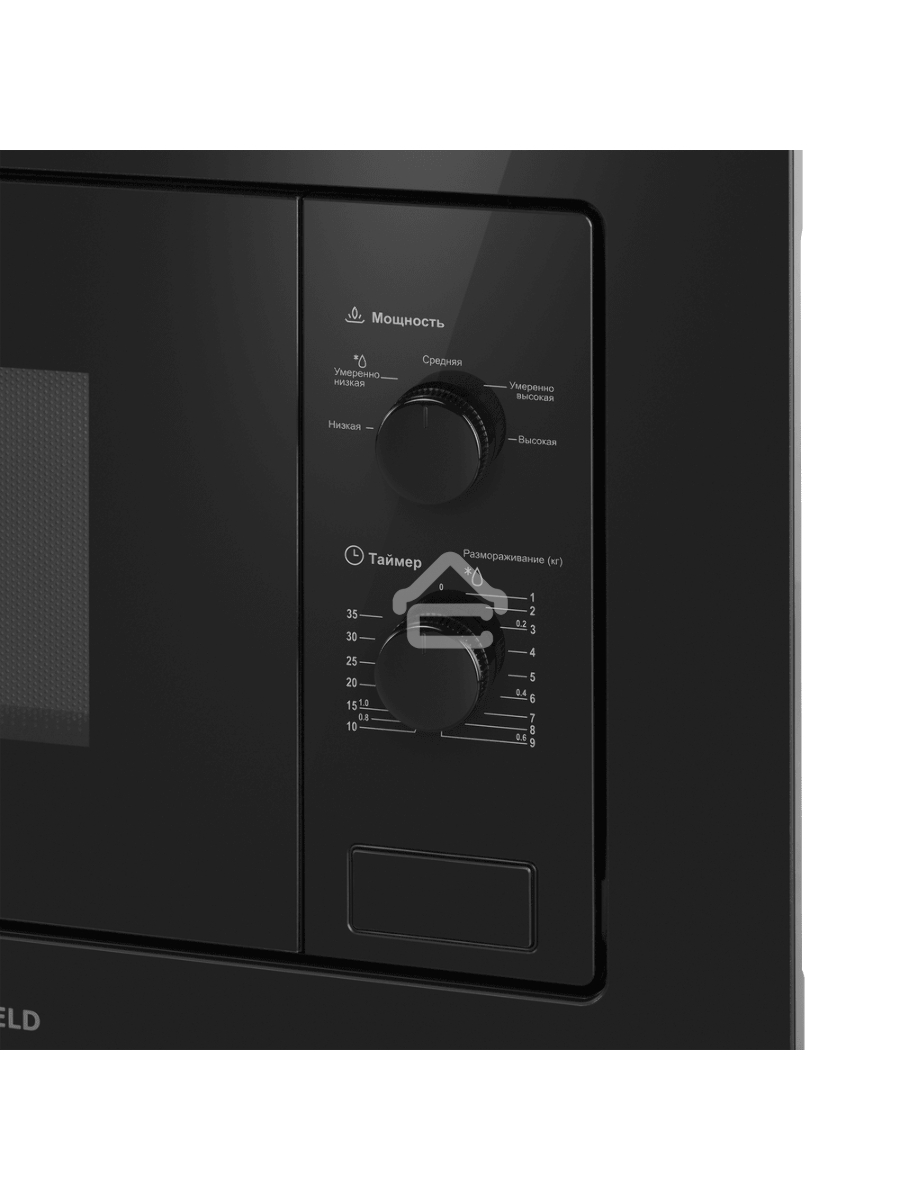 Микроволновая печь встраиваемая Maunfeld MBMO.20.1PGB2 чёрный, 20 л, 1250 Вт, переключатели - поворотный механизм