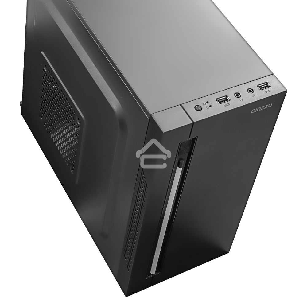 Компьютерный корпус Ginzzu D350 2хUSB 2.0,AU RGb w/o PSU
