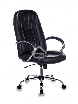 Кресло руководителя Бюрократ T-898SL/BLACK черный, искусственная кожа, крестовина хром