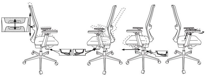Кресло руководителя Бюрократ MC-915 черный TW-01 38-418 сетка/ткань, крестовина алюминий