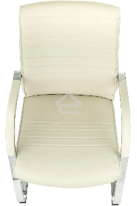 Кресло офисное Бюрократ T-8010-LOW-V/IVORY слоновая кость, искусственная кожа, на полозьях