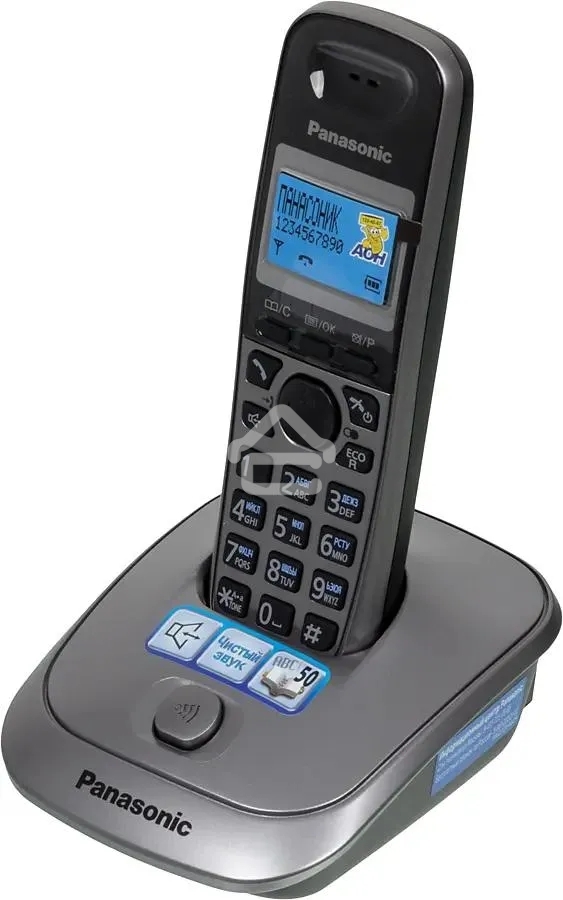 Телефон беспроводной (DECT) Panasonic KX-TG2511RUM (металик) АОН, Caller ID,спикерфон на трубке,переход в Эко режим одним нажатием