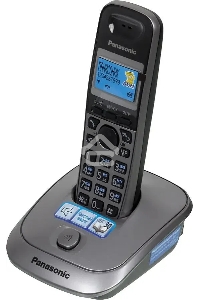 Телефон беспроводной (DECT) Panasonic KX-TG2511RUM (металик) {АОН, Caller ID,спикерфон на трубке,переход в Эко режим одним нажатием}