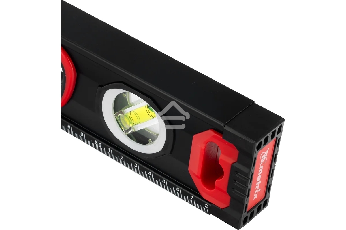 Уровень алюминиевый Matrix, усиленный, фрезерованный, 3 глазка, 2 комп. рукоятки, 600 мм