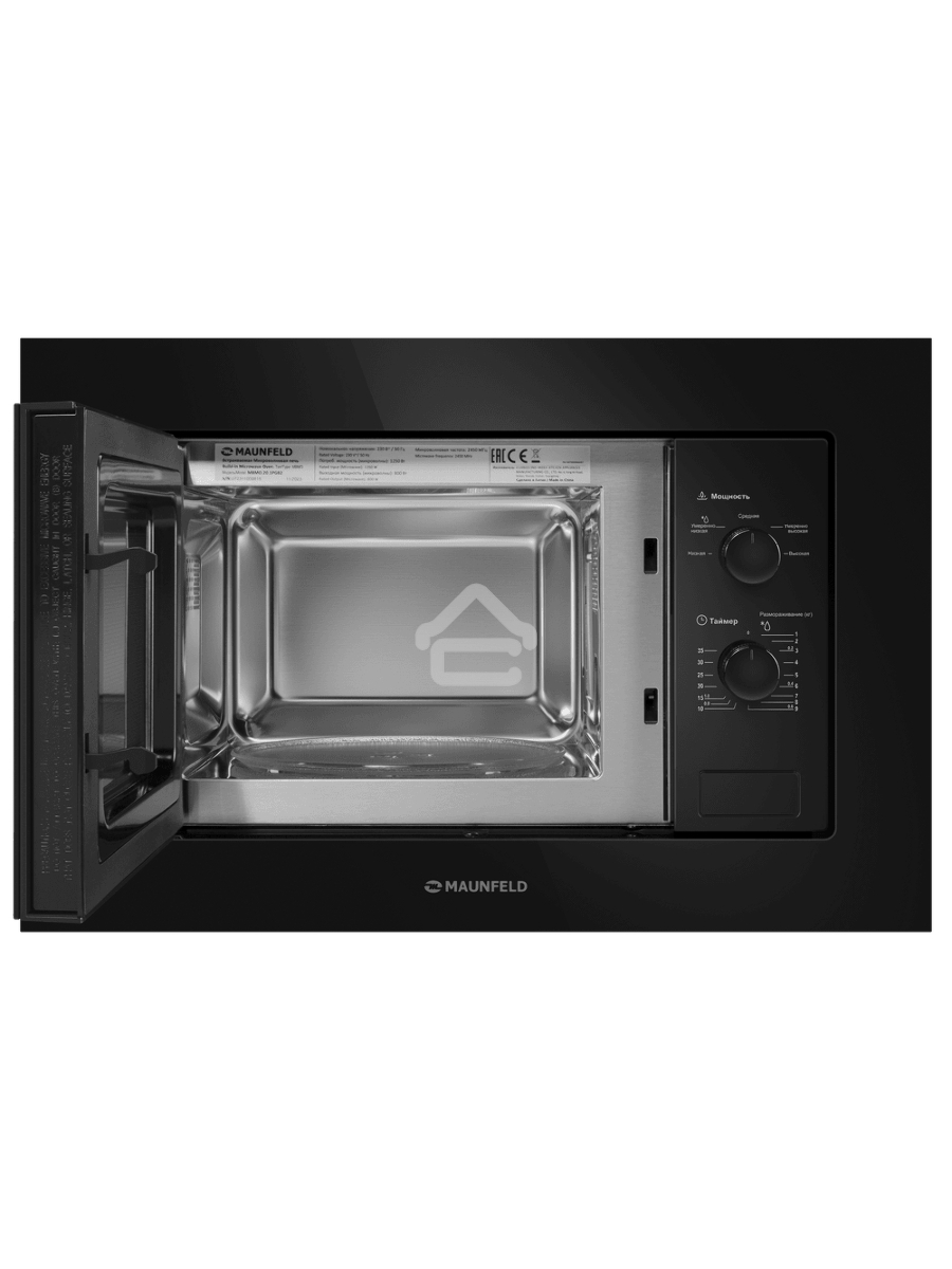 Микроволновая печь встраиваемая Maunfeld MBMO.20.1PGB2 чёрный, 20 л, 1250 Вт, переключатели - поворотный механизм