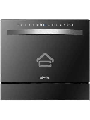Посудомоечная машина Simfer DBB6501, компактная, настольная, 55см, загрузка 6 комплектов, черный