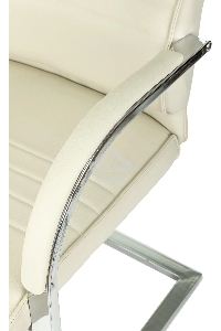 Кресло офисное Бюрократ T-8010-LOW-V/IVORY слоновая кость, искусственная кожа, на полозьях