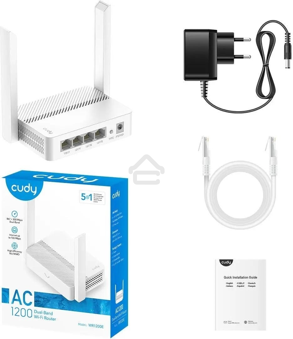 Роутер беспроводной Cudy WR1200E AC1200 10/100BASE-TX