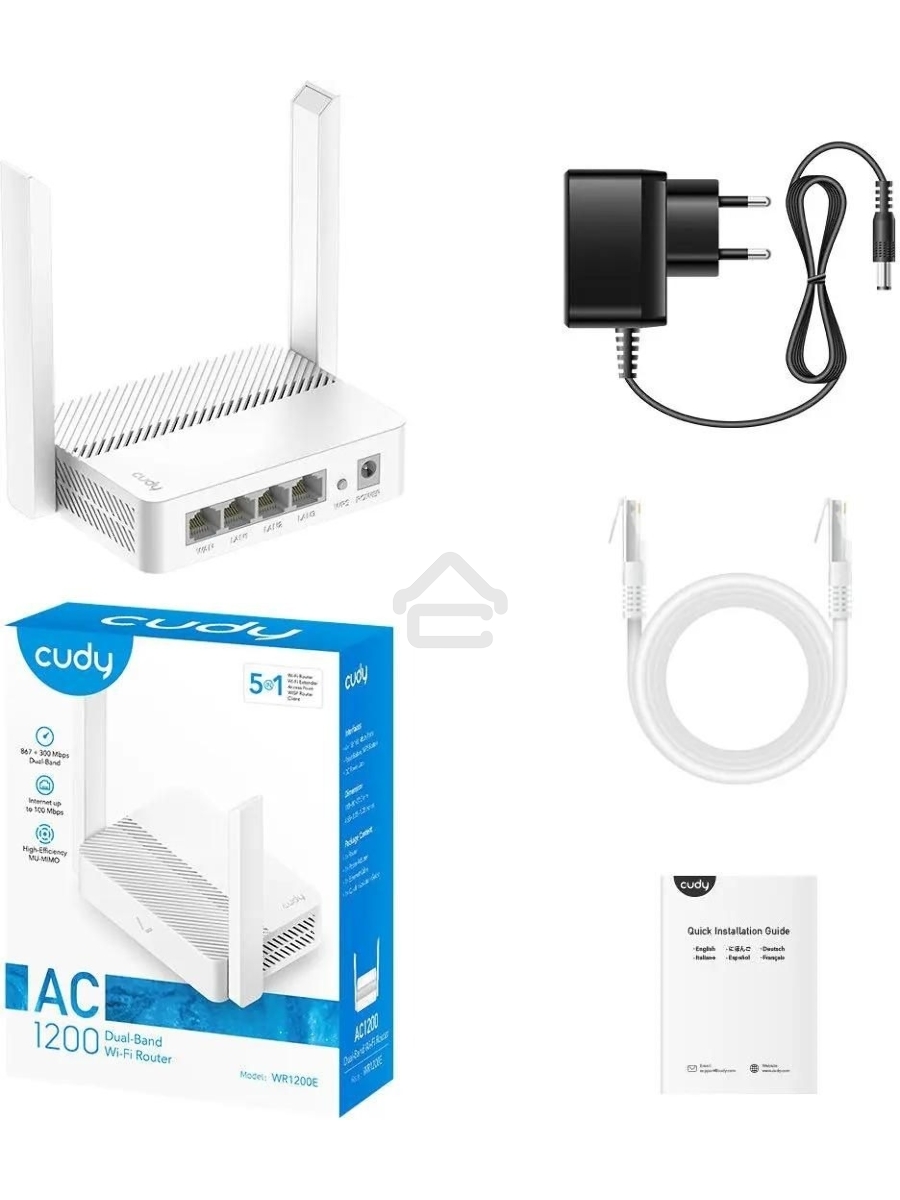 Роутер беспроводной Cudy WR1200E AC1200 10/100BASE-TX