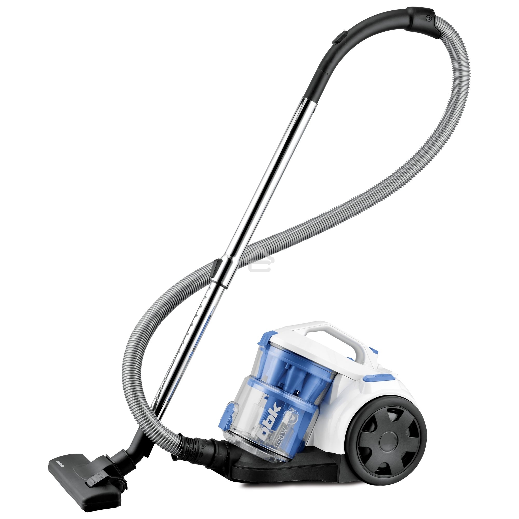 Пылесос BBK BV1501 белый/синий, 300/1600 Вт, уборка сухая, пылесборник контейнер, 2 л