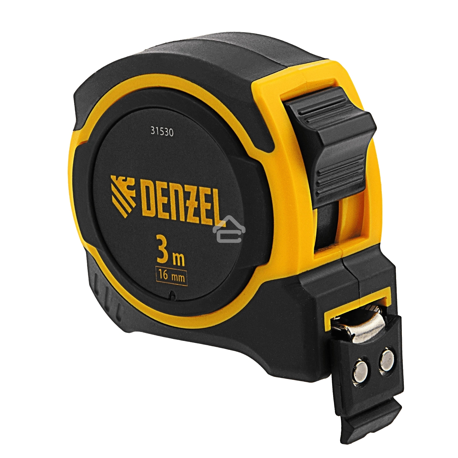 Рулетка Denzel 3м х 16мм, двухкомп. корпус, магнитный обрезиненный зацеп
