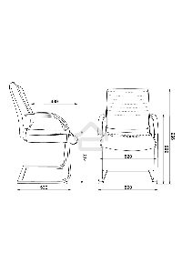 Кресло офисное Бюрократ T-8010-LOW-V/IVORY слоновая кость, искусственная кожа, на полозьях