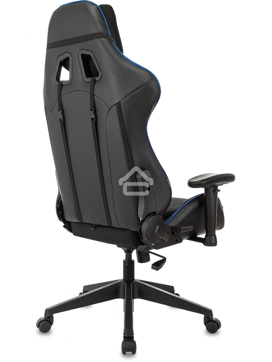 Кресло игровое Бюрократ VIKING 4 AERO BLUE черный/синий, искусст.кожа/ткань, две подушки
