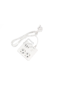 Бытовой удлинитель PowerCube, 2р с/з вык.,3USB, 3500 Вт, 16А, 1.9 м, 3*1,0 (белый) квадрат