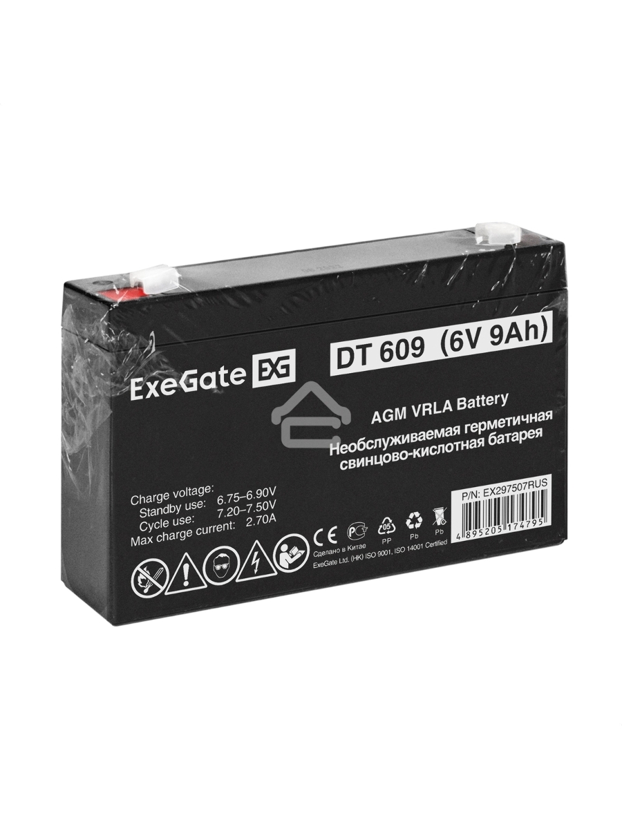 Аккумуляторная батарея ExeGate DT 609 (6V 9Ah, клеммы F2)