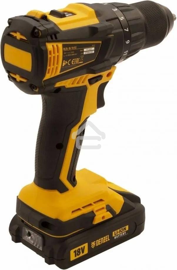 Дрель-шуруповерт аккумуляторная Denzel BLDL-IB-18-02, 18В, 2 АКБ, Кейс