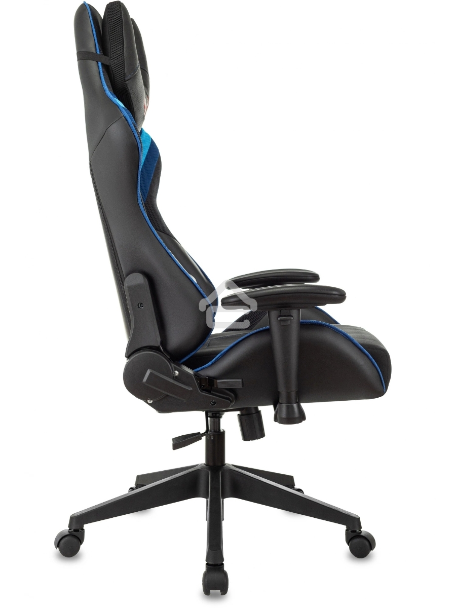 Кресло игровое Бюрократ VIKING 4 AERO BLUE черный/синий, искусст.кожа/ткань, две подушки