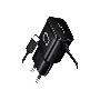 Сетевое зарядное устройство Qumo Energy (Charger 0025) 2.1A, встроенный кабель TYPE-C, черный
