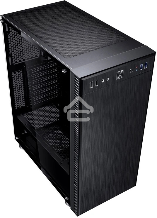 Компьютерный корпус Accord 3407 черный без БП ATX 2xUSB2.0 2xUSB3.0 audio bott PSU