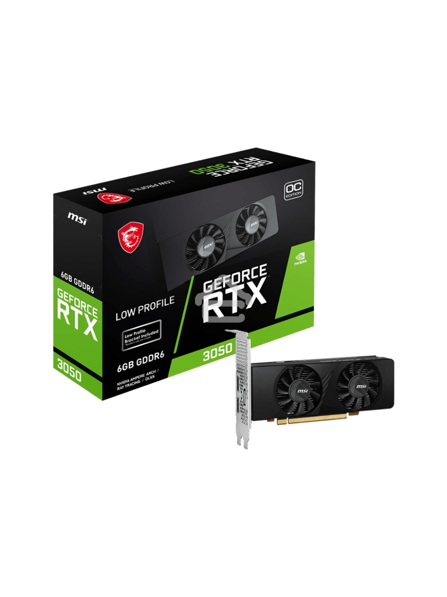 Видеокарта MSI RTX3050 LP 6G OC NVIDIA GeForce RTX 3050 6Gb 128bit PCI-E 4.0 GDDR6 1492/14000 HDMIx2 DPx1 HDCP Ret low profile