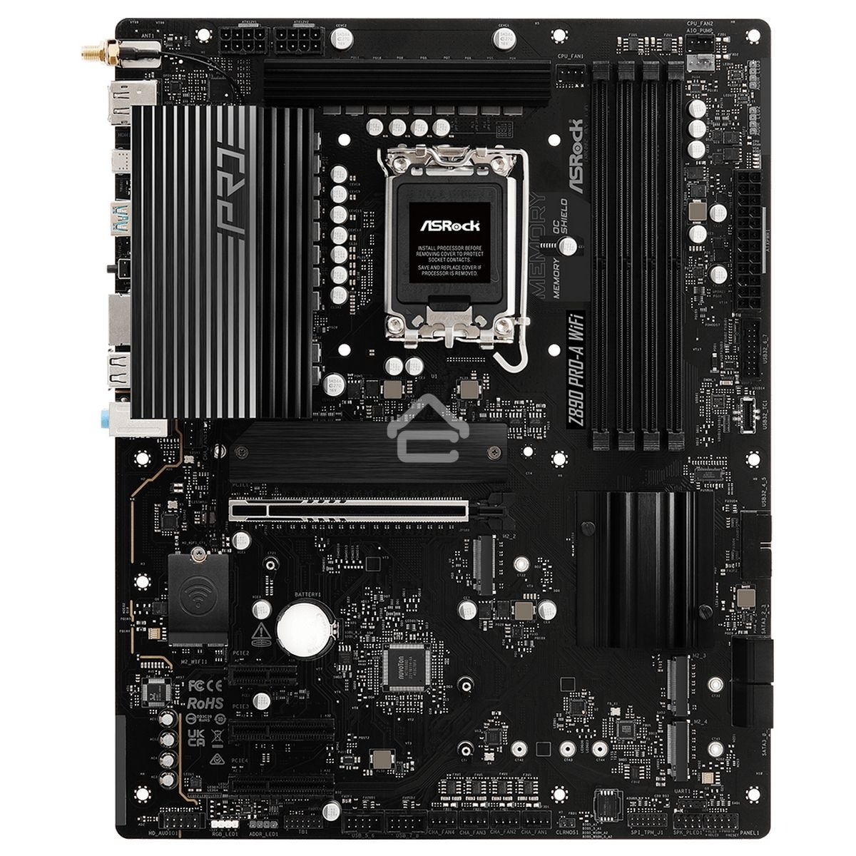 Материнская плата ASRock Z890 PRO-A WIFI, LGA 1851, Intel Z890, 4xDDR5, 4xSATA, 4xM.2, 1xPCIe 5.0 x16, 2xPCIe 4.0 x4, 1xPCIe 4.0 x1, 1xHDMI, 1xDP, 1xThunderbolt 4, 1x2.5Gb LAN, 4xUSB-A 3.2 Gen 1, 2xUSB-A 3.2 Gen 2, 1xUSB-C 3.2 Gen 2, 2xUSB-C Thunderbolt 4
