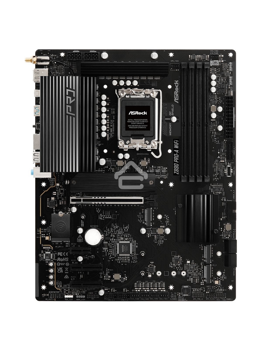 Материнская плата ASRock Z890 PRO-A WIFI, LGA 1851, Intel Z890, 4xDDR5, 4xSATA, 4xM.2, 1xPCIe 5.0 x16, 2xPCIe 4.0 x4, 1xPCIe 4.0 x1, 1xHDMI, 1xDP, 1xThunderbolt 4, 1x2.5Gb LAN, 4xUSB-A 3.2 Gen 1, 2xUSB-A 3.2 Gen 2, 1xUSB-C 3.2 Gen 2, 2xUSB-C Thunderbolt 4