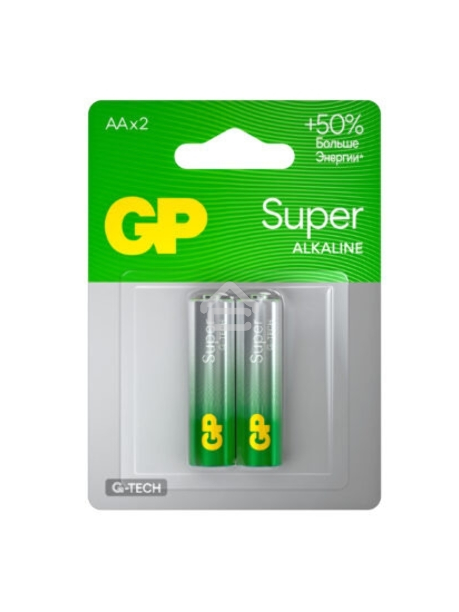 Алкалиновые батарейки GP Super Alkaline G-Tech 15А АA - 2 шт. на блистере