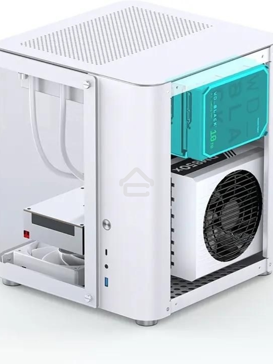 Корпус без блока питания JONSBO TK-1, Mini-Tower, TG, no fan, 1xUSB-A 3.2 + 1xUSB-C 3.2, mATX, mITX White