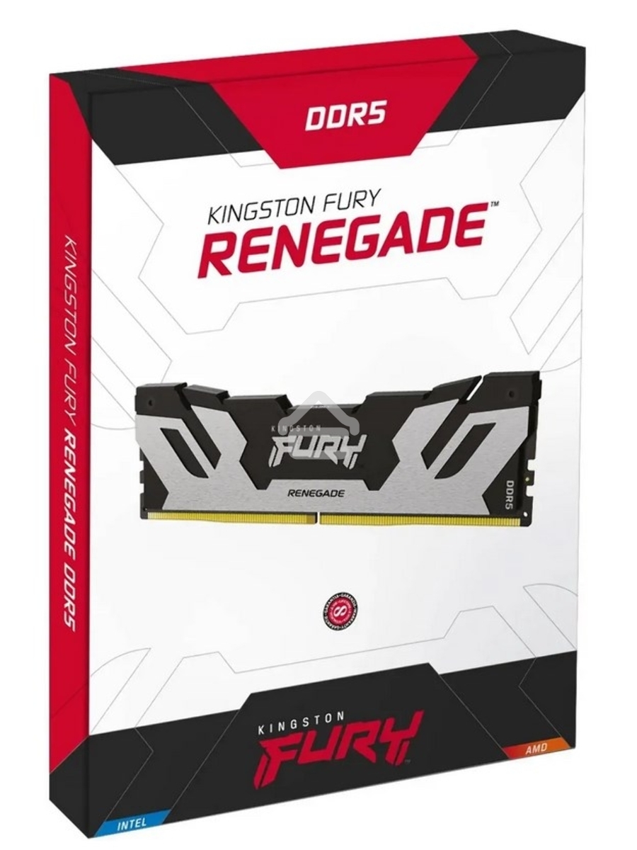 Оперативная память Kingston Fury Renegade Black, DDR5, 16GB, 7200MHz, CL38, DIMM, с радиатором, чёрный