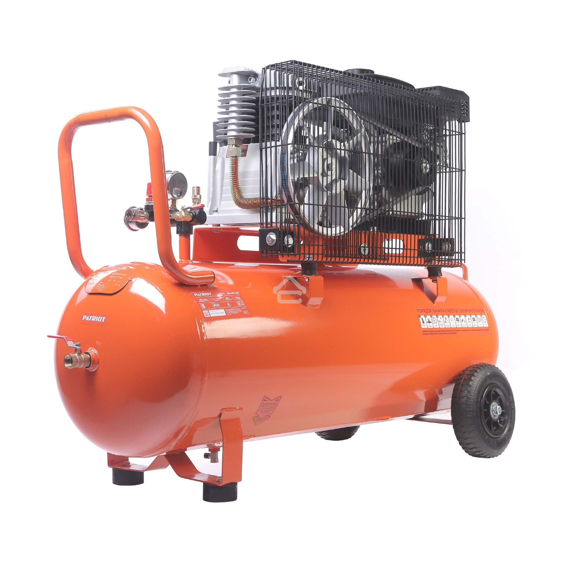 Компрессор Patriot бензиновый KGA 450 L100 - 450 л/мин, 10 бар, 100 л, 7 лс, быстросъем и 