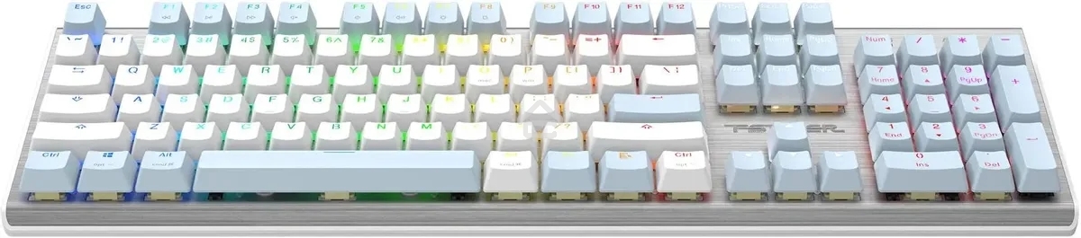 Клавиатура проводная A4Tech Fstyler FS100 Neon, USB, синий/белый