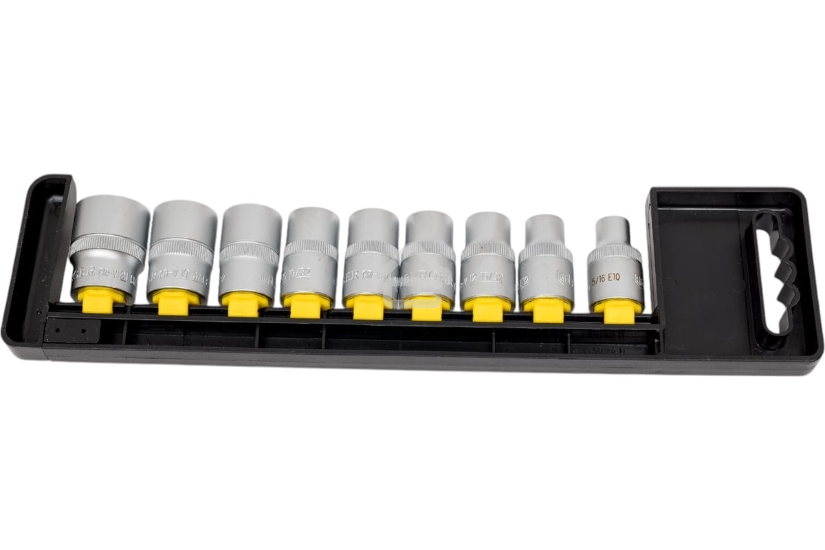 Набор головок BERGER BG2039 торцевых 1/2'' spline 9предметов