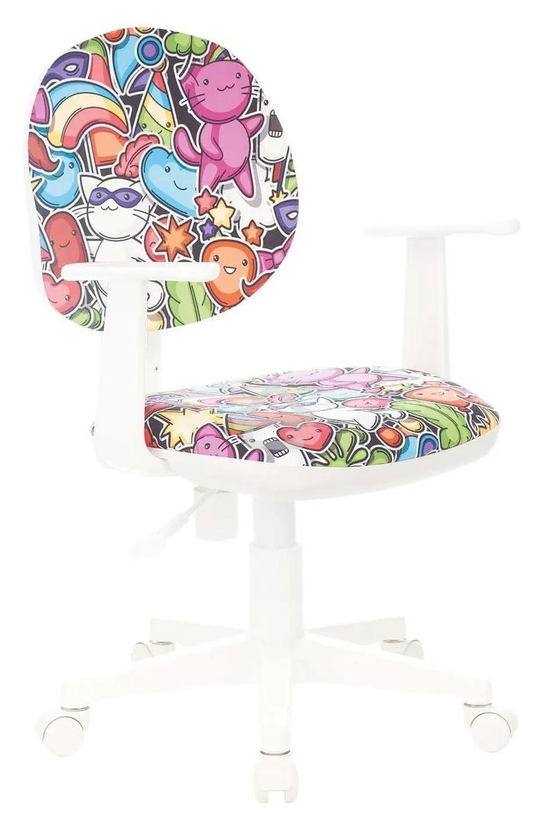 Кресло детское Бюрократ CH-W356AXSN мультиколор маскарад, крестовина пластик, пластик белый
