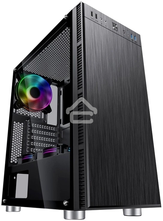 Компьютерный корпус Accord 3407 черный без БП ATX 2xUSB2.0 2xUSB3.0 audio bott PSU