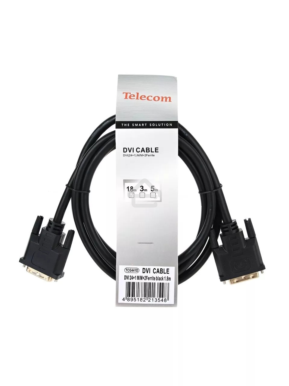 Кабель DVI-D--DVI-D Dual link 25M/25M, экран, феррит.кольца, 1.8м Telecom TCG441D-1.8M