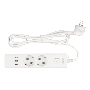 Бытовой удлинитель PowerCube, 2р с/з вык.,3USB, 3500 Вт, 16А, 1.9 м, 3*1,0 (белый) PC-4-2M