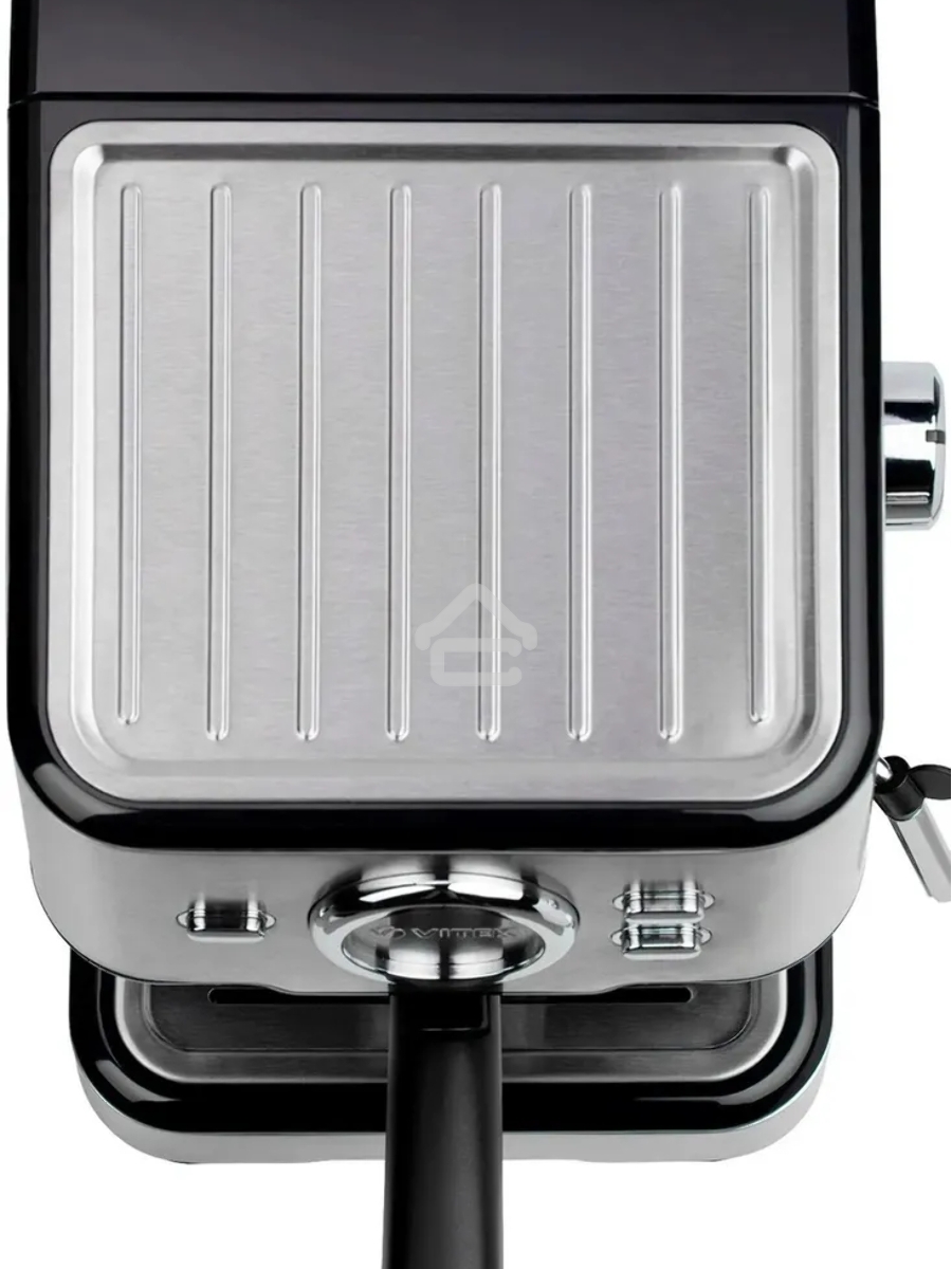 Кофеварка рожковая Vitek VT-1520 серебристый/черный, исп. кофе - молотый, 1.5 л, 850 Вт, 15 Бар