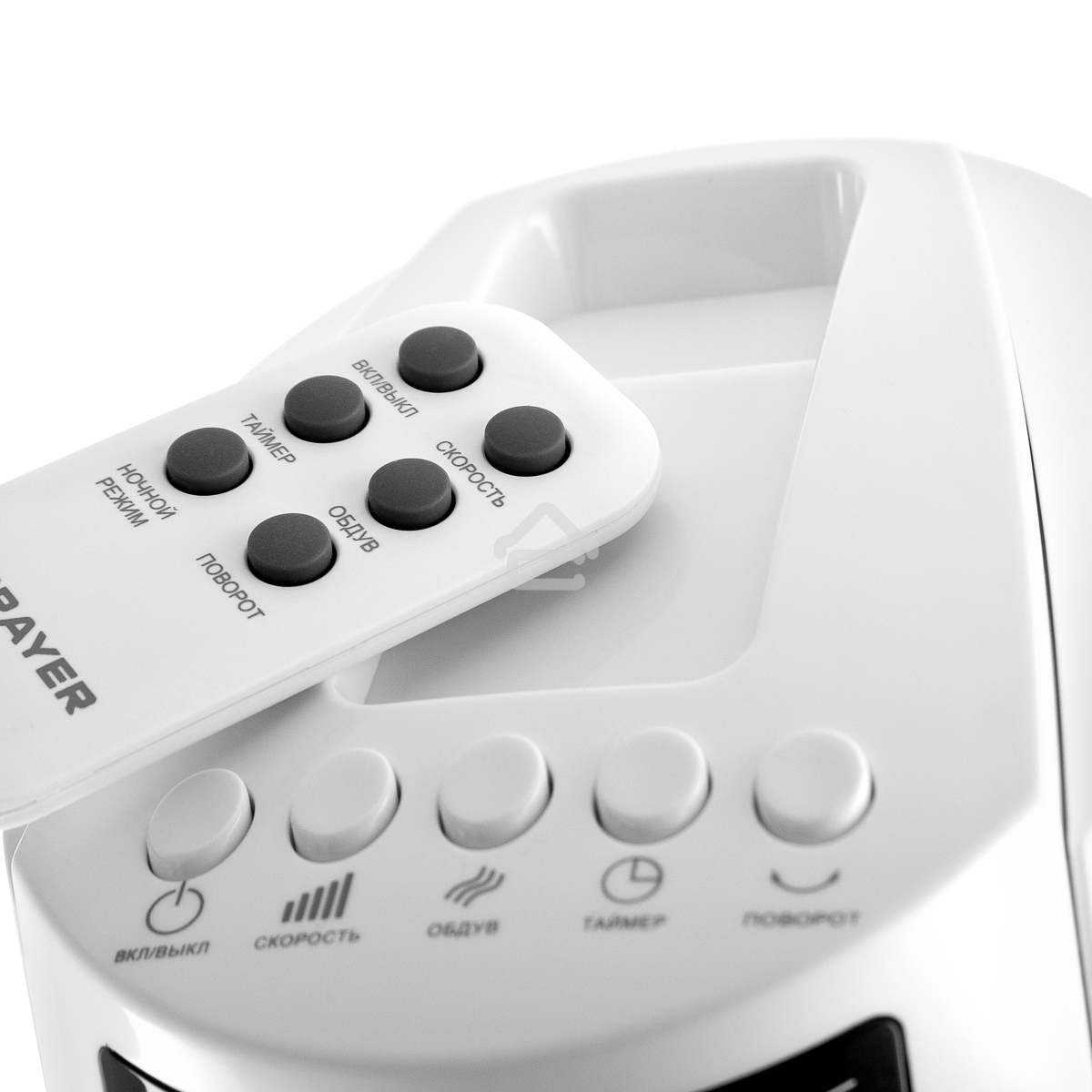 Колонный вентилятор BRAYER BR4958WH, механ.упр.,пульт ДУ,вращение90°,мощ-ть50Вт,защита от перегрева