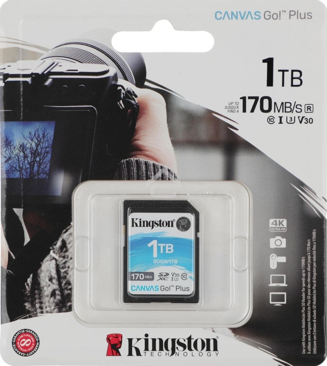 Карта памяти Kingston 1TB SDXC Canvas Go Plus 170R C10 UHS-I U3 V30/ Kingston 1TB SDXC Canvas Go Plus 170R C10 UHS-I U3 V30